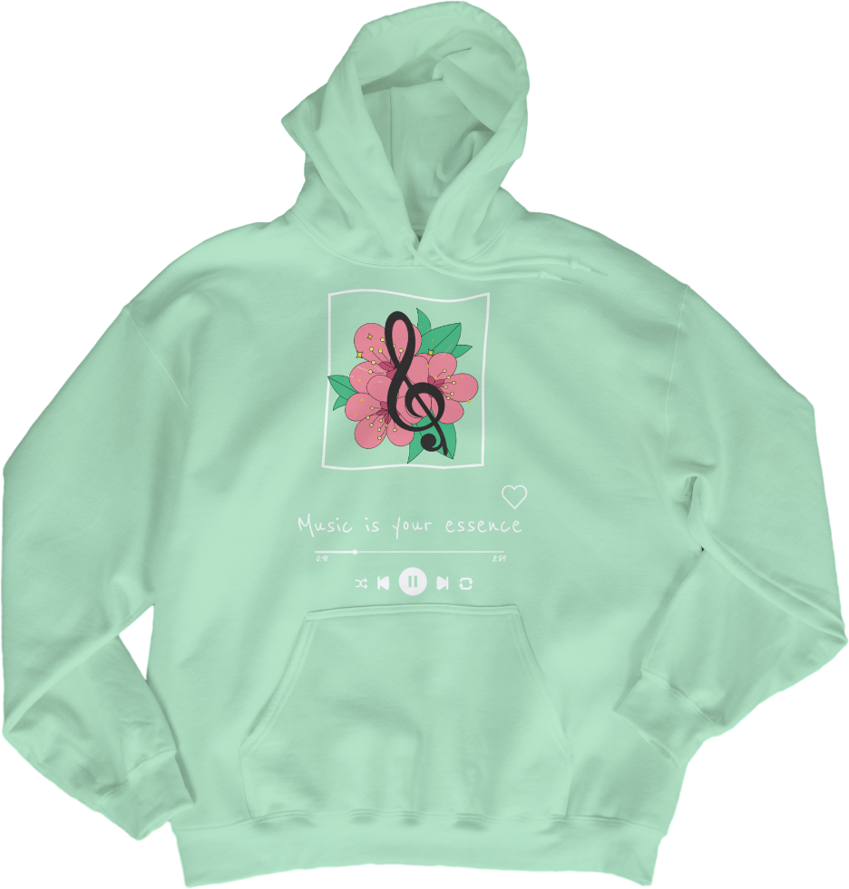 Mint Green Unisex Hoodie - Music is your essence