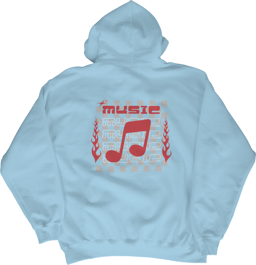 Light Blue Unisex Hoodie - Music