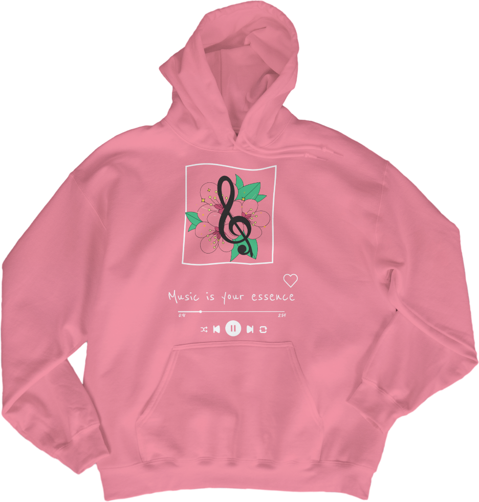 Pink Unisex Hoodie - Music is your essence